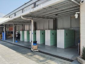 智能儲物柜現場擺放